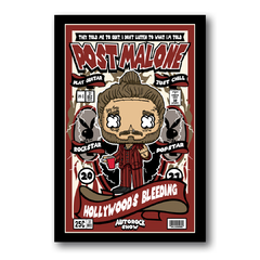 PLACA ILUSTRAÇÃO POST MALONE FUNKO