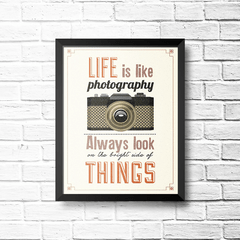 PLACA LIFE IS LIKE PHOTOGRAPHY na internet