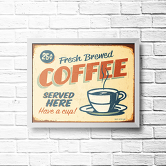 PLACA COFFEE RETRO - comprar online