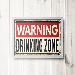 PLACA DRINKING ZONE - comprar online