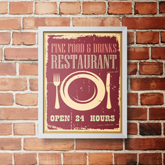 PLACA RESTAURANT 24H HOURS - comprar online