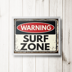 PLACA WARNING SURF ZONE - comprar online
