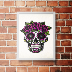 PLACA CAVEIRA FLORAL - comprar online