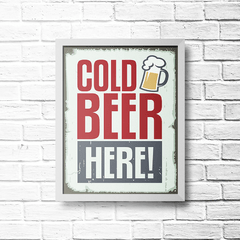 PLACA COLD BEER HERE - comprar online