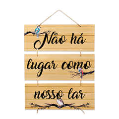 PLACA NOSSO LAR C/ CORDA 70x40 cm - comprar online