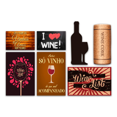 KIT 7 PLACAS VINHO FRASES 02 - comprar online