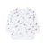 Saquito con capucha blanco estampado plumitas