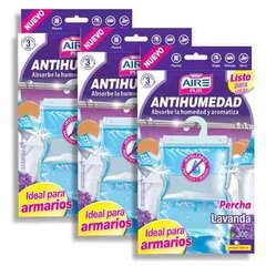 Antihumedad Percha Perfumada Lavanda Aire Pur Pack 3un.