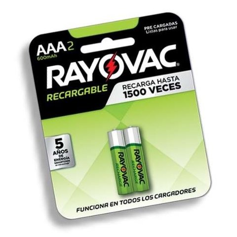 Rayovac Pilas AAA, batería triple A recargable, 4 unidades