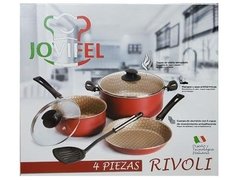Batería Set Cocina Antiadherente Jovifel Rivoli 4piezas Rojo - Tienda Ramona
