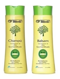 Shampoo + Balsam Revitalizante Biferdil Con Extracto De Oliva Eco Certificado