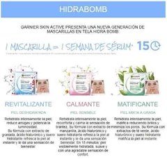 Mascarilla Hidratante Tela Garnier Hidra Bomb Calmante en internet