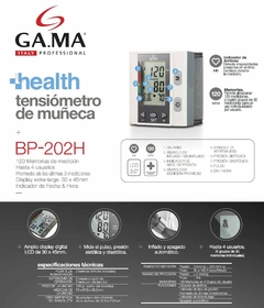 Tensiometro Digital De Muñeca Gama Bp202 120 Memorias A Pila - comprar online