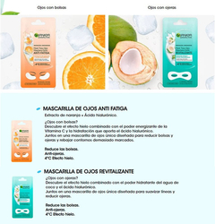 Mascarilla Para Ojos Tela Garnier Hidra Bomb J. Naranja 2un - comprar online