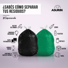 Bolsa Residuos Asurin Con Cierra Fácil Negra 50x65cm 50un - tienda online