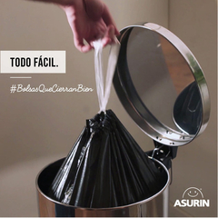 Bolsa Residuos Asurin Con Cierra Fácil Negra 50x65cm 50un en internet