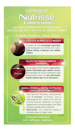 Coloración Tintura Permanente Garnier Nutrisse Colorissimos en internet