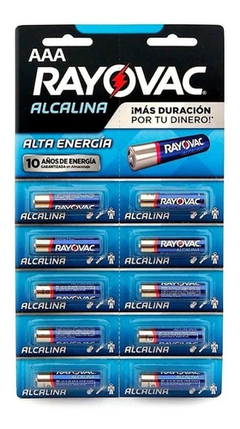 Pila Aaa Rayovac Alcalina Cilíndrica Pack De 10 Unidades