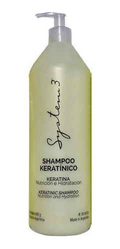 Shampoo Keratinico System 3 Nutritivo E Hidratacion 1100ml
