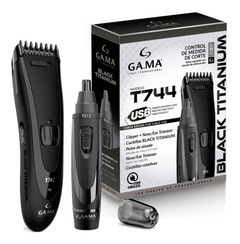 Cortadora De Pelo Gama Black Titanium T744 + Trimmer Nariz - Tienda Ramona