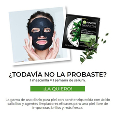 Mascarilla Matificante Tela Negra Garnier Pure Carbon Detox - tienda online