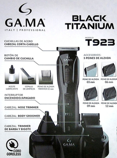 Cortadora De Pelo Inalambrica Gama T923 Black Titanium en internet