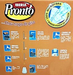 Imagen de Mopa Lampazo Microfibra + Balde Escurridor Iberia Seca Mop