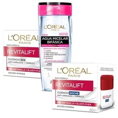 Crema Antiarrugas Loreal Revitalift Cuidado Dia + Noche + Agua Micelar