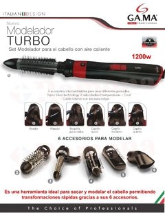 Secador Modelador De Pelo 1200w Turbo + 6 Accesorios - comprar online