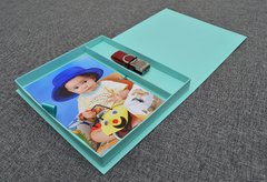 Kit com 30 caixas para pen drive e fotos 10x15 Curaçao Azul