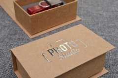 Kit 100 Caixas de Pen Drive Kraft gravação Prata na internet