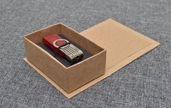 Imagem do Kit 100 Caixas de Pen Drive Kraft gravação Prata