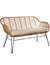 Sillon 2 Cuerpos Rattan Natural Budapest Con Almohadon