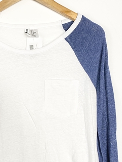 Remera H&M T.S Blanco Y Azul (78668) - comprar online