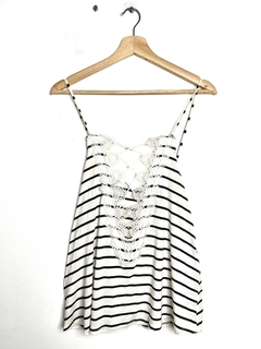 Musculosa Forever T.s Rayas Blanco Y Negro (V3489)