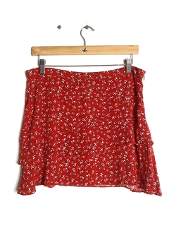 Pollera UrbanOutfitters T.L Flores Roja (83632)