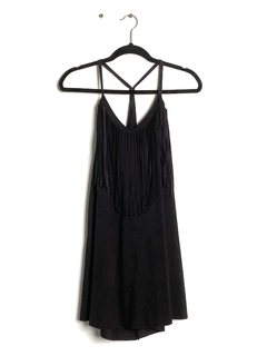 vestido negro flecos (V1097)