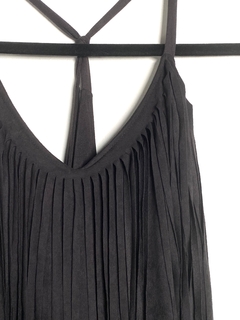 vestido negro flecos (V1097) - comprar online