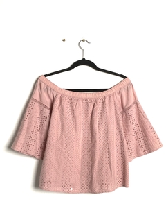 Camisola broderi rosa T.U (V655)