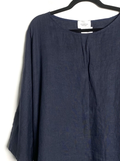 Blusa Lino Azul Fondado T.U (V2255) - comprar online