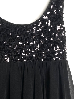 Vestido Negro Paiettes y Gasa H&M T.34 (V1013) - comprar online