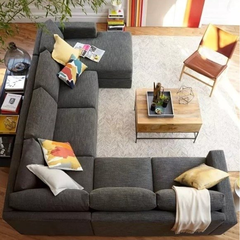 Sillón bruselas esquinero 4 módulos de 3,00x2,35mts en tela premium - comprar online