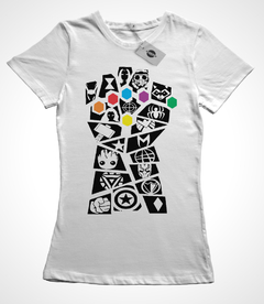 Remera Avengers Guantelete Logos Blanca - comprar online