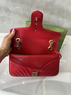 Bolsa Gucci Marmont Pequena Shoulder Vermelha Italiana