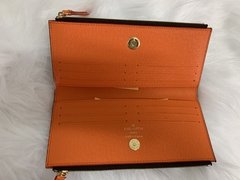 Carteira Louis Vuitton Adele Zíper Duplo Laranja Italiana - Bolsas e Grife