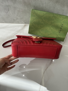 Bolsa Gucci Marmont Pequena Shoulder Vermelha Italiana - Bolsas e Grife