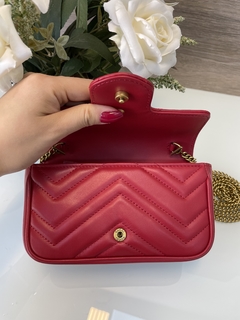 Bolsa Gucci Marmont Super Mini Vermelha Italiana na internet