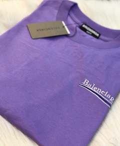 Camiseta Balenciaga Violeta Bordada Italiana
