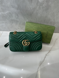 Gucci Marmont Pequena Shoulder Verde Italiana