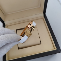 Bracelete Hermès Branco com Dourado Italiana